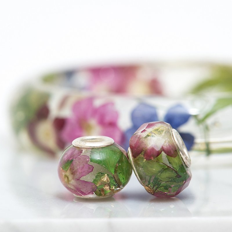 [Cancer - Kyoto Peach Sakura] - Cloris Gift Wing color flower chain (bracelet, necklace choose one) - Bracelets - Plants & Flowers Red