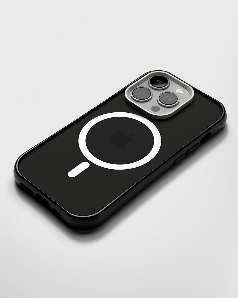 【期間限定40%OFF】NUDIENT | iPhone14シリーズ 透明フォンケース - 透明ブラックmagsafe - スマホケース - プラスチック ブラック