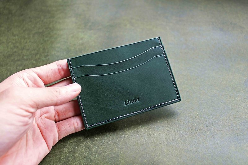 【VULCAN Card Holder】Italian Vegetable Tanned Leather - ID & Badge Holders - Genuine Leather Brown