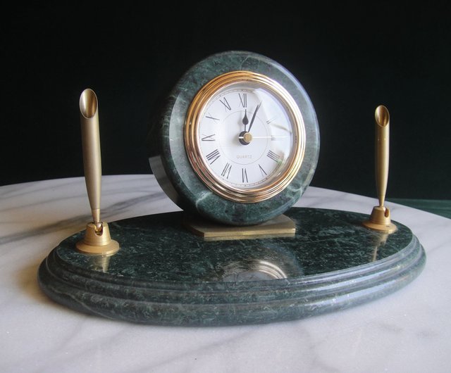 OLD-TIME】台湾製初期中古重量大理石置き時計（電池式） - ショップ 