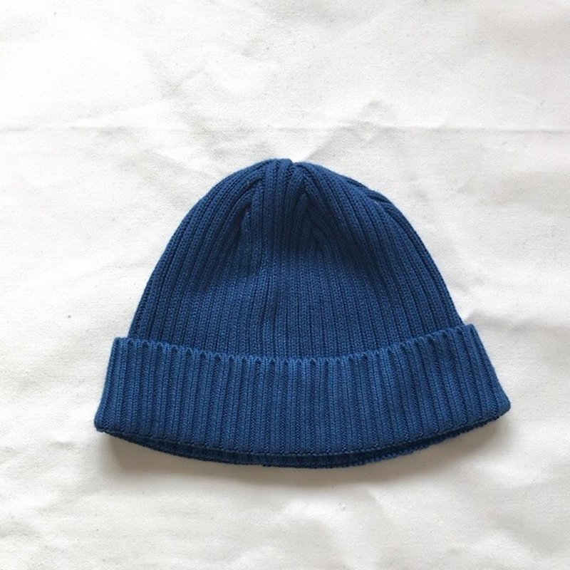 Knitted cap cotton コットンニットキャップ Indigo dyed 藍染 - 帽子 - 棉．麻 藍色