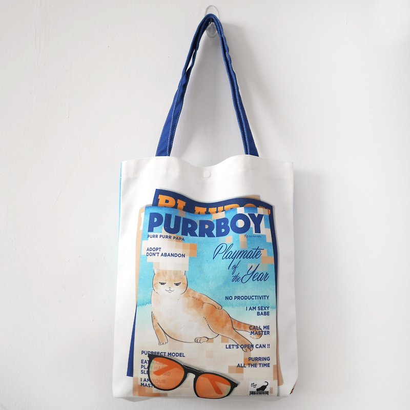 Cover Cat Model Tote Bag - Messenger Bags & Sling Bags - Cotton & Hemp 