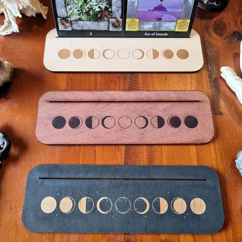 塔羅牌/卡牌座 – 月相款 (可放2張牌) - 擺飾/家飾品 - 木頭 