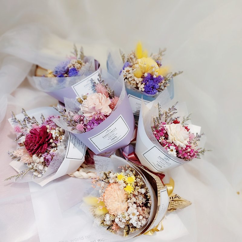 Sola Diffuser Small Bouquet with Transparent Box - ช่อดอกไม้แห้ง - พืช/ดอกไม้ สึชมพู