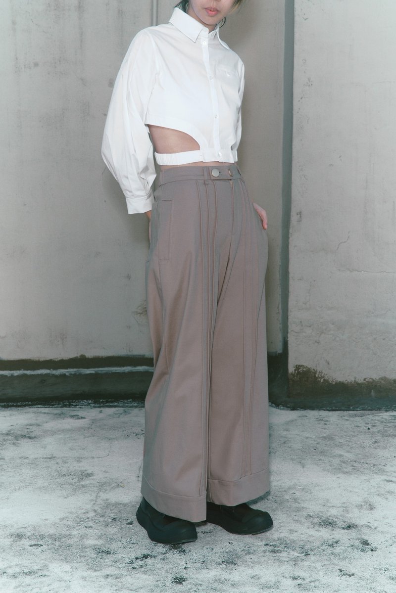 Bud wide straight leg pants - Unisex Pants - Cotton & Hemp Khaki