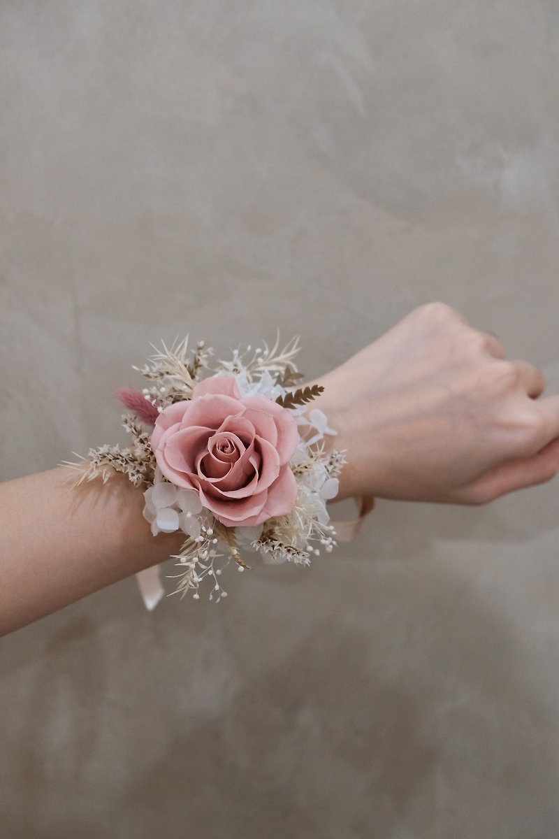 Bride / Bridesmaid Wrist Flower [Nison] - Wedding / Immortal Flower - Corsages - Plants & Flowers Pink