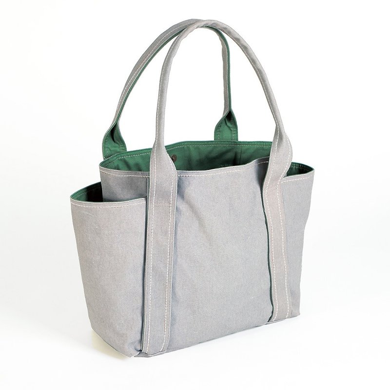 Magnetic button / washable canvas universal tool bag - gray (medium) - กระเป๋าแมสเซนเจอร์ - ผ้าฝ้าย/ผ้าลินิน สีเทา