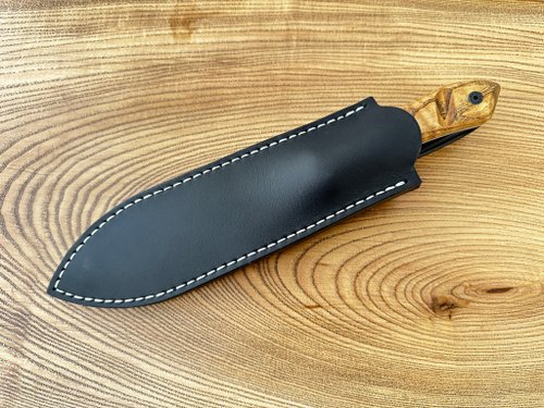 手作りのカナダ製ナイフ 4 mm、高級レザーシース入りナイフ