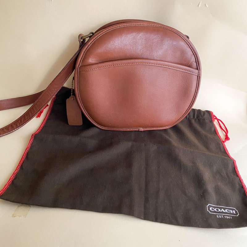 Second-hand Coach│Crossbody bag│Side backpack│Shoulder bag│Genuine leather│Girlfriend gift│Chester - กระเป๋าแมสเซนเจอร์ - หนังแท้ สีนำ้ตาล