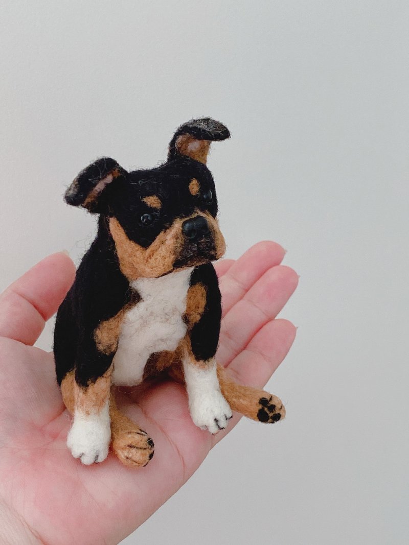 全身款擺飾客製羊毛氈-鬥牛犬 - 公仔/玩偶 - 羊毛 