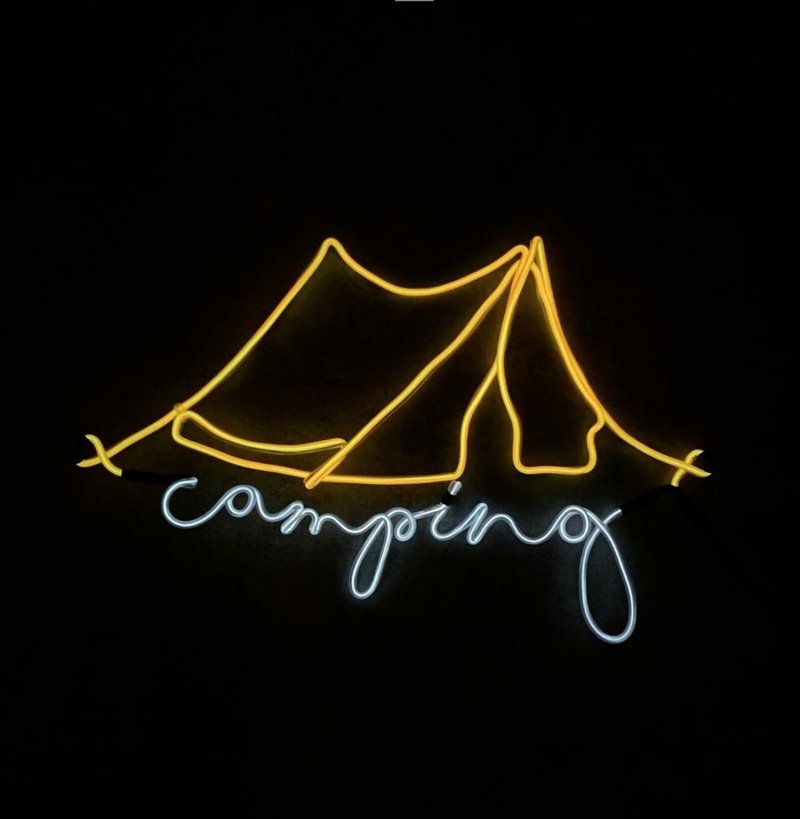 neonlite 客製霓虹文字圖案燈 /露營camping/ - 燈具/燈飾 - 塑膠 黃色