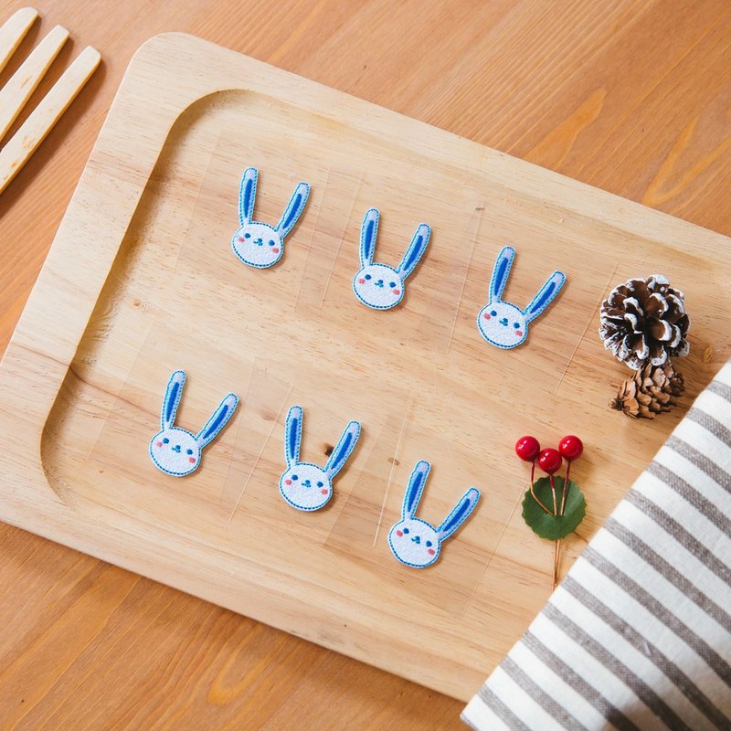 經典兔頭 刺繡徽章 貼布 拼貼DIY MIT - 其他 - 棉．麻 白色