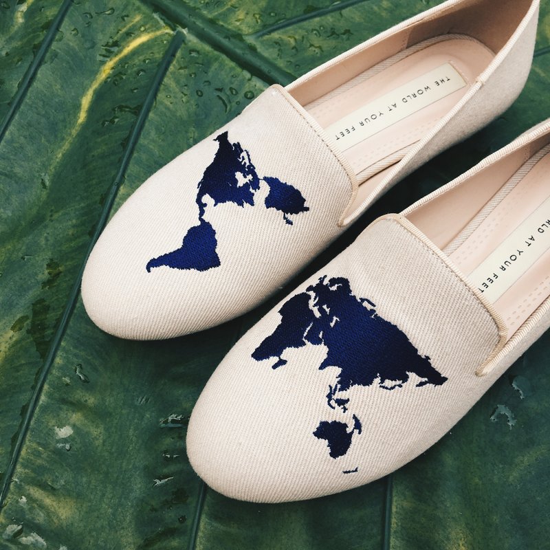 Classic Loafers (Air) - 女休閒鞋/帆布鞋 - 棉．麻 卡其色