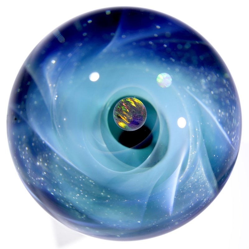 50mm 宇宙玻璃球擺設 no.M244 - 擺飾/家飾品 - 玻璃 藍色