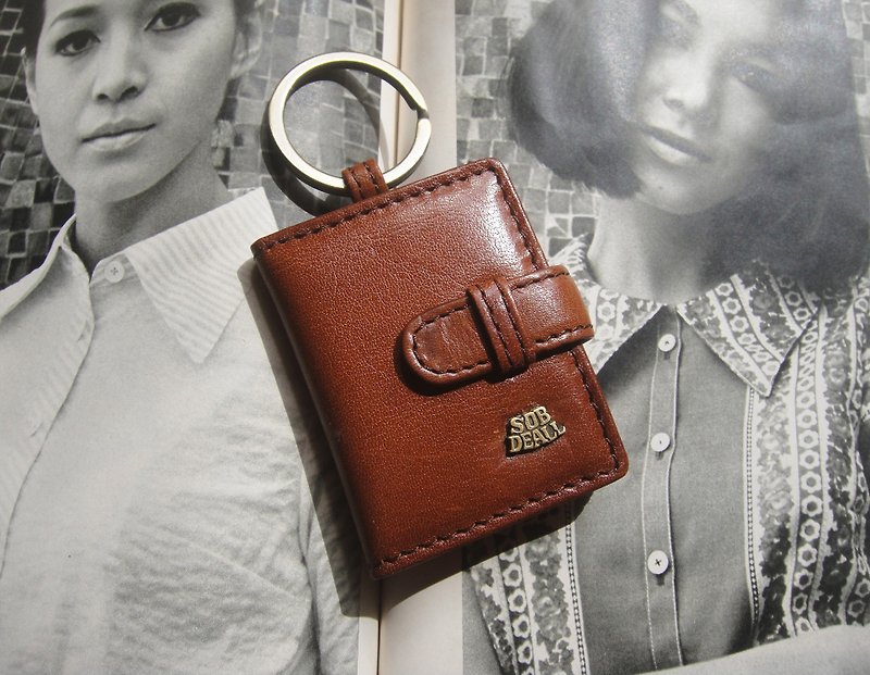 [OLD-TIME] Early second-hand SOBDEALL photo storage leather key bag - ที่ห้อยกุญแจ - วัสดุอื่นๆ หลากหลายสี