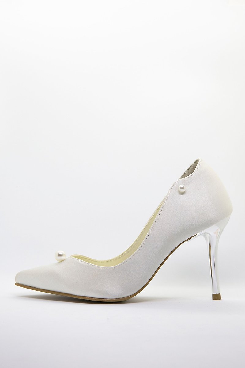 Pointed toe wedding shoes high heels - รองเท้าส้นสูง - ไนลอน 