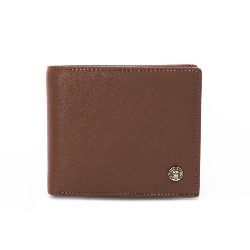 【Kinloch Anderson】Hogan 圓標基本短夾-栗葉棕 - 錢包/皮夾/長短夾 - 真皮 咖啡色