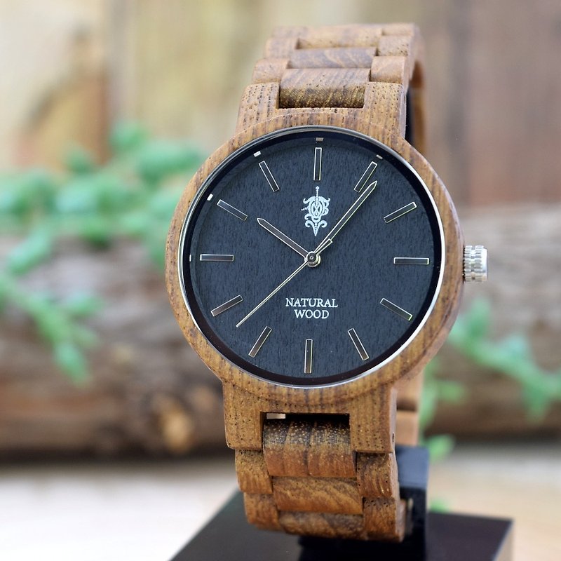 EINBAND Dank Teak 40mm Wooden Watch - Couples' Watches - Wood Brown