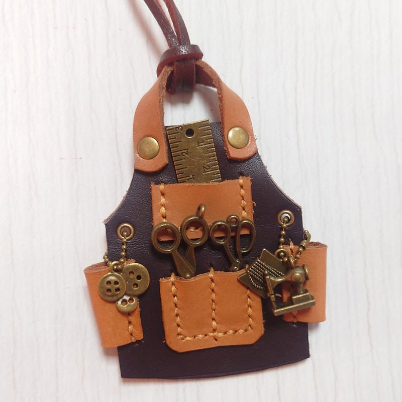 Mini Leather Overalls Necklace/ Charm (Tailor) - Necklaces - Genuine Leather 