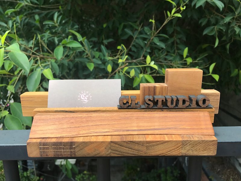 CL Studio [Modern and Simple-Geometric Style Wooden Phone Holder/Business Card Holder] N106 - Card Stands - Wood Brown