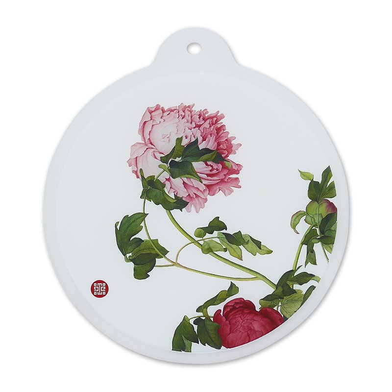 Authorized by the National Palace Museum | Silicone insulation pad for Xiancaichangchun - Peony (Qing Dynasty Lang Shining's painting Xiancaichangchun) - Place Mats & Dining Décor - Silicone Multicolor
