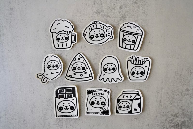 食物柴柴(10入)貼紙第二版 - 貼紙 - 紙 