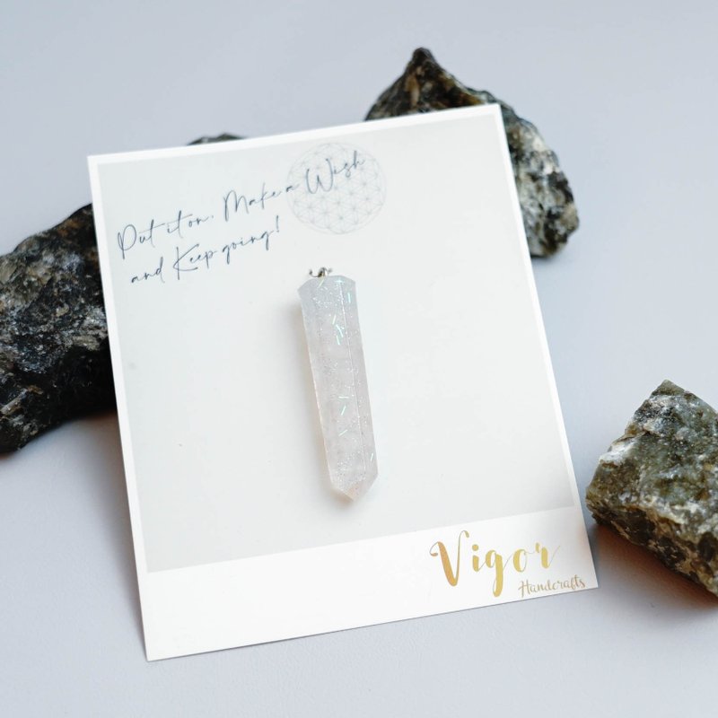 【White Crystal】Natural Crystal Stone Pendant - พวงกุญแจ - คริสตัล ขาว