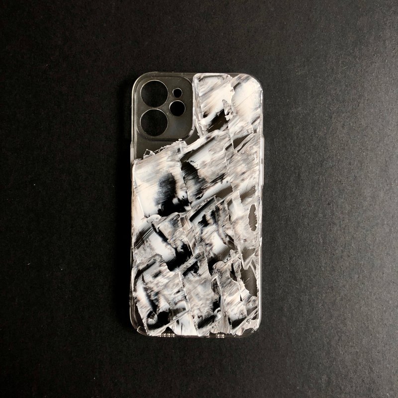 Acrylic Hand Paint Phone Case | iPhone 12 Mini |  B&W - Other - Acrylic Black