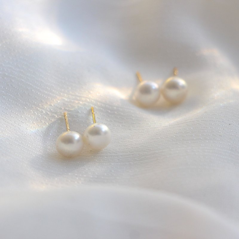 925 silver freshwater pearl single earrings - Earrings & Clip-ons - Pearl White