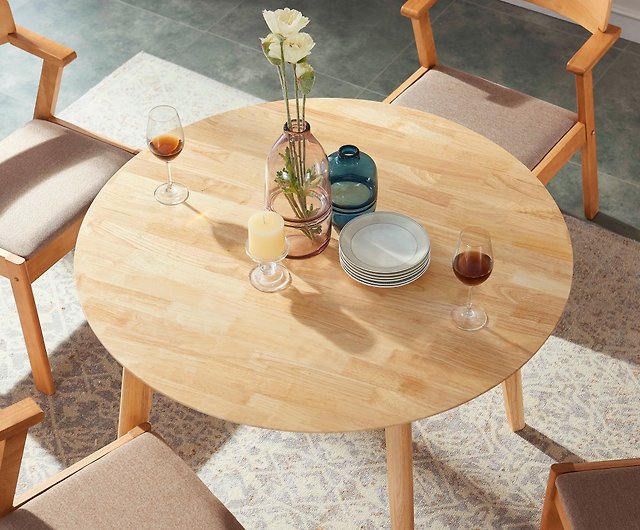 Weissgren Nordic Modern Solid Wood, Solid Wood Round Kitchen Table