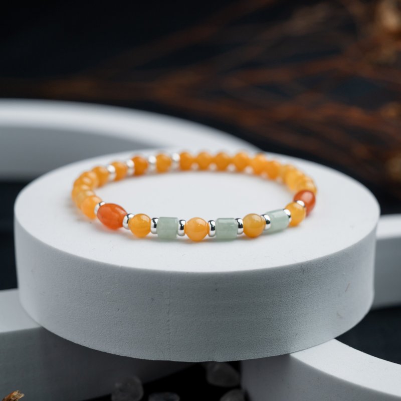 Topaz Series 6mm Topaz Jade Single Layer Bracelet - Bracelets - Jade Yellow