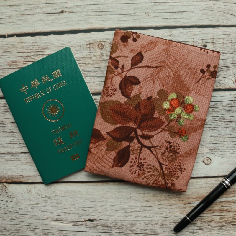 【秋葉】手作護照套 護照夾 護照套 護照包 - 護照夾/護照套 - 棉．麻 藍色