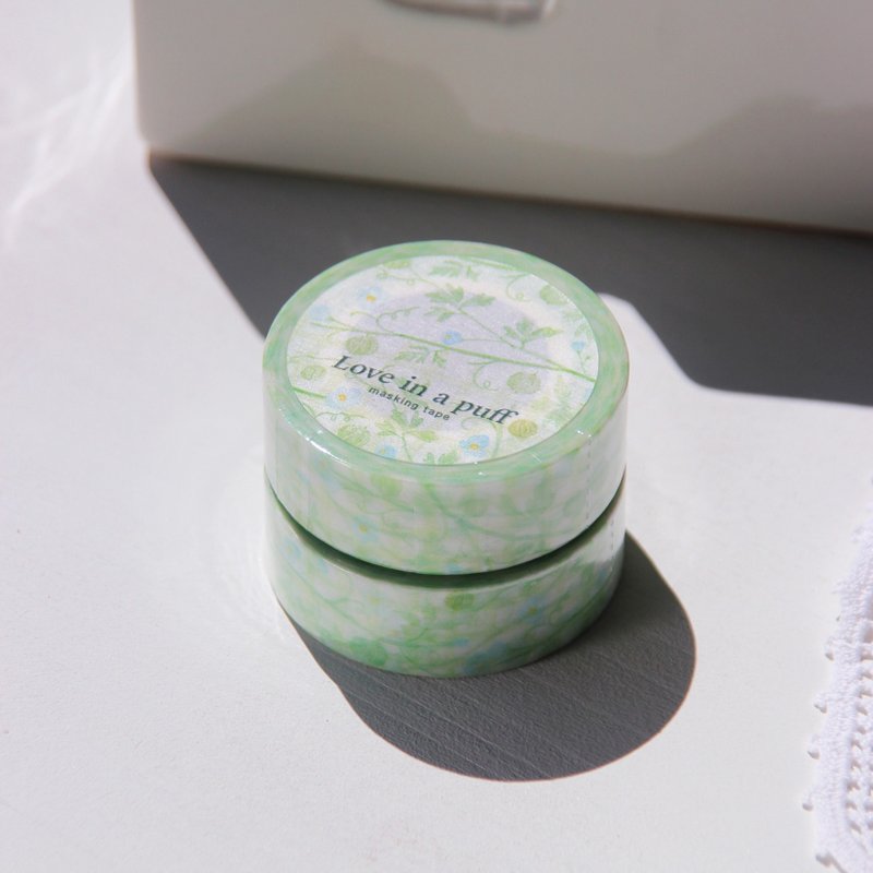 Love in a Puff Masking Tape - 紙膠帶/和紙/PET - 紙 綠色
