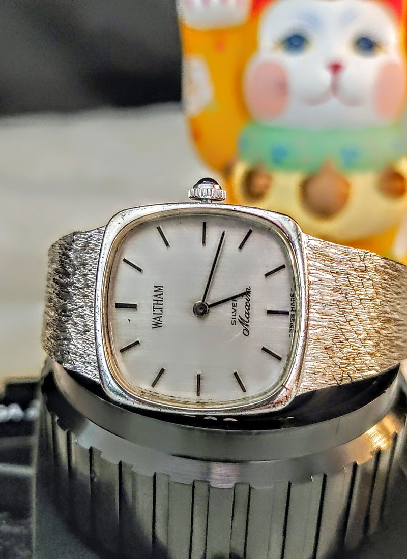 1960~70年代 WALTHAM 925銀方形手上鏈錶 微瑕 - 女錶 - 銀 銀色