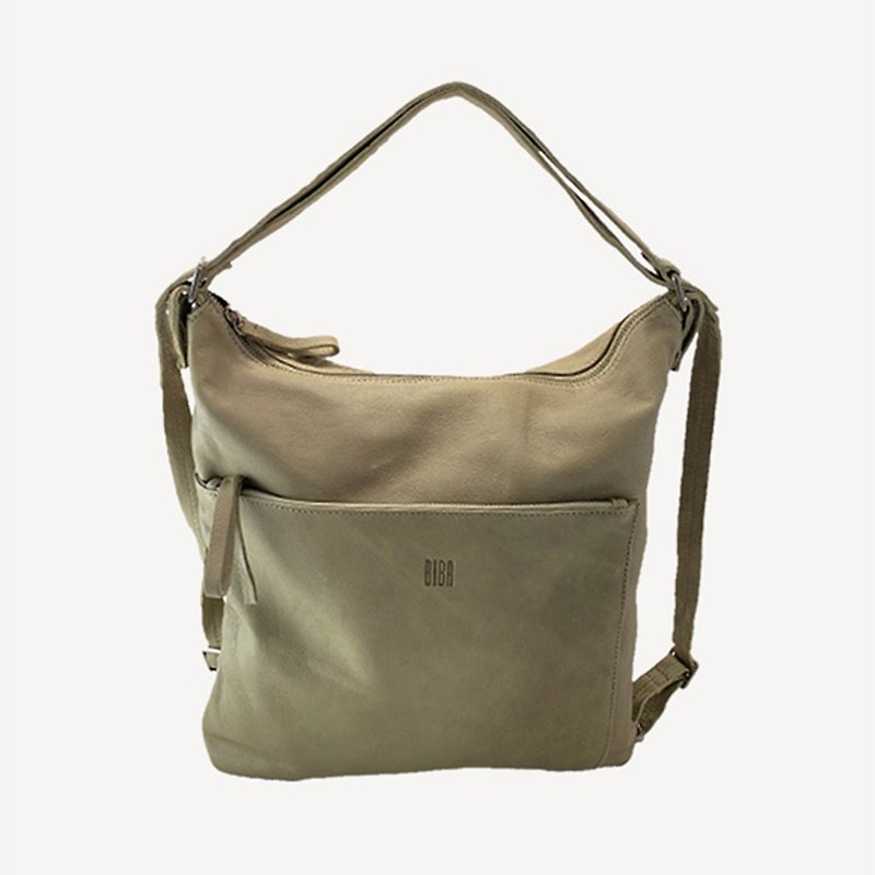 [Spain BIBA] Orleans Sheepskin Back/Shoulder Bag - Backpacks - Genuine Leather Green