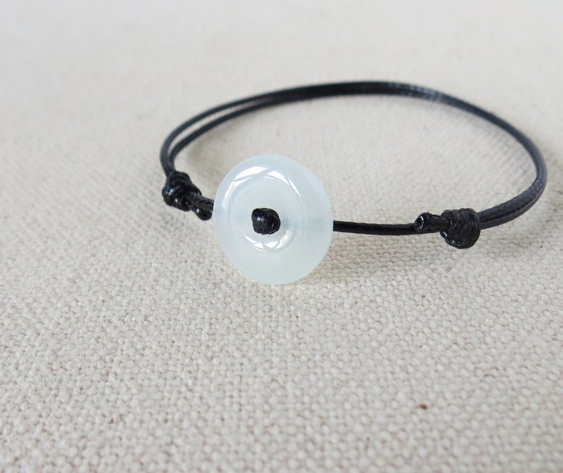 本命年【平安‧如意】平安扣翡翠韓國蠟線手鍊*GZ-13*招財、避邪 - 手鍊/手環 - 寶石 多色