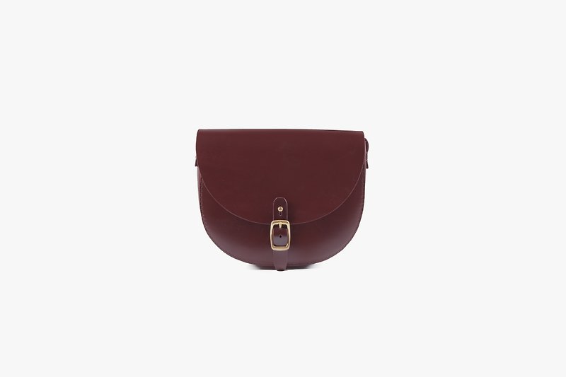 Mini U Shape Bag / Cross Bodies / Leather / Shoulder Bag / Mini Size / Vintage - Messenger Bags & Sling Bags - Genuine Leather Brown