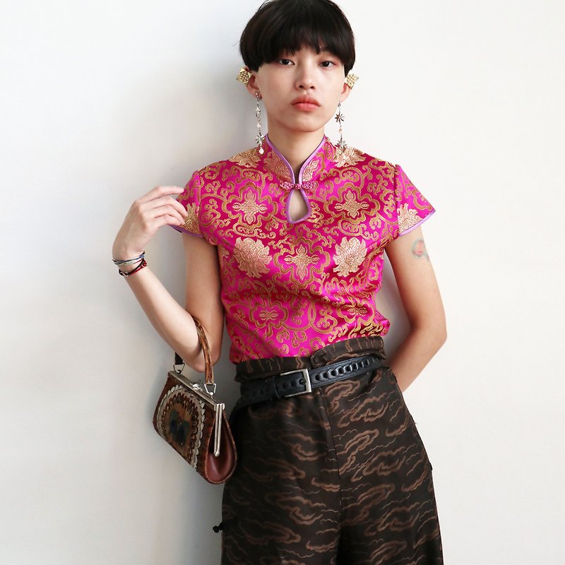 Pumpkin Vintage. Ancient Chinese style shirt - เสื้อผู้หญิง - เส้นใยสังเคราะห์ 