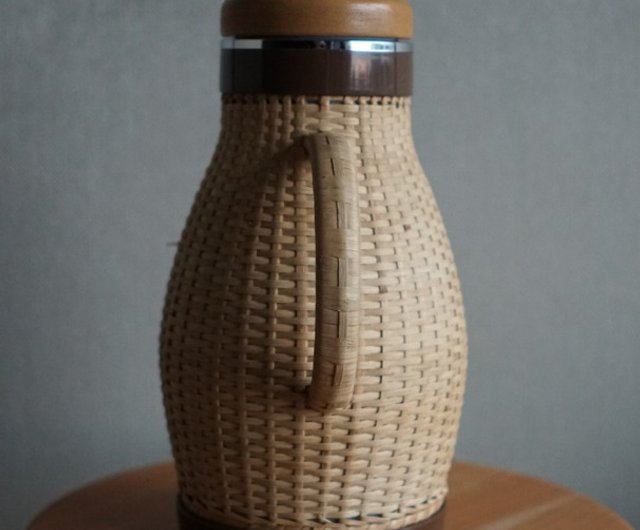 Zojirushi Handmade Rattan Kettle Coffee Pot Magic Bottle Insulated Pot Used  - Shop the-old-soul Vacuum Flasks - Pinkoi