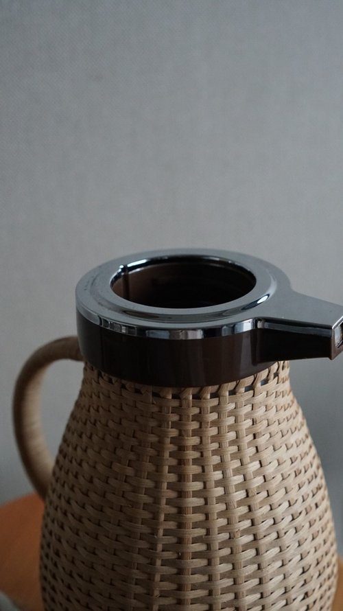 Zojirushi Handmade Rattan Kettle Coffee Pot Magic Bottle Insulated Pot Used  - Shop the-old-soul Vacuum Flasks - Pinkoi