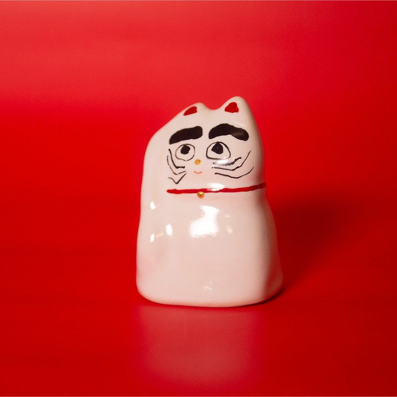 Street Lucky Lucky Cat_mi-mi-mauh-mauh Mi Mi Cat Series_#027 - Items for Display - Pottery White