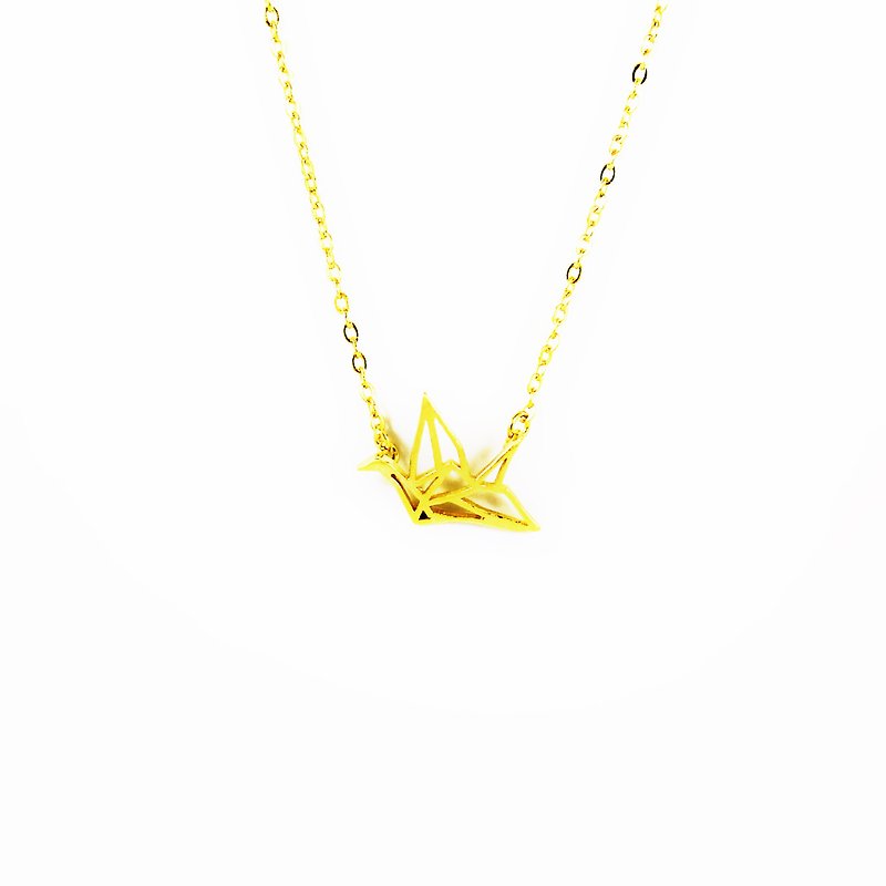 Bibi Fun Picks series - cranes silver necklace / gold (mailed free transport) - สร้อยคอทรง Collar - โลหะ 