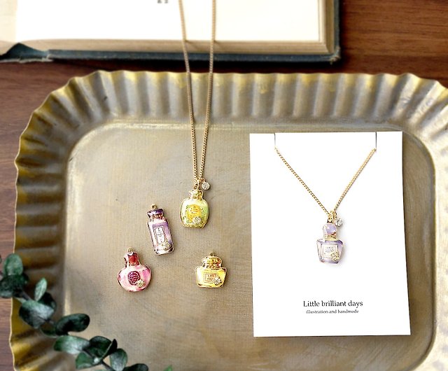 Perfume bottle necklace 香水瓶のネックレス - Shop Little brilliant