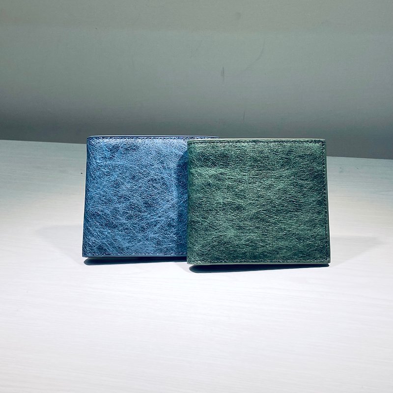 SWEETBURDEN Silk Cowhide-Billfold Wallet, real cowhide,handmade - Wallets - Genuine Leather Green