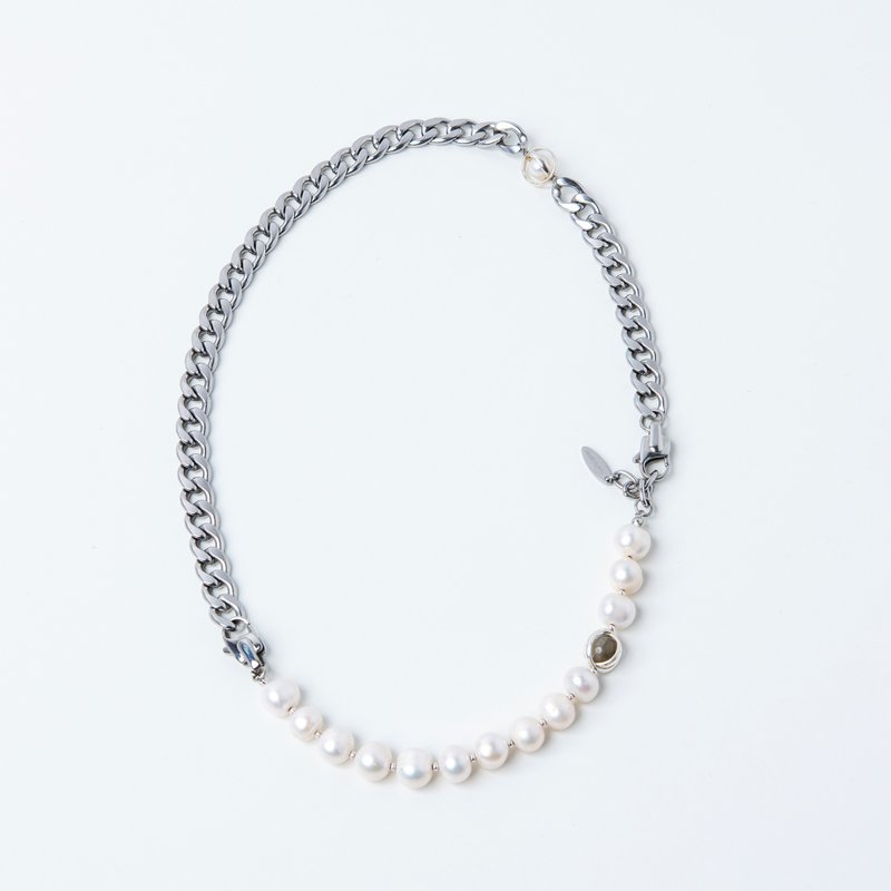 Poseidon stainless steel and pearl multifunction jewelry necklace and bracelet - สร้อยคอ - ไข่มุก 