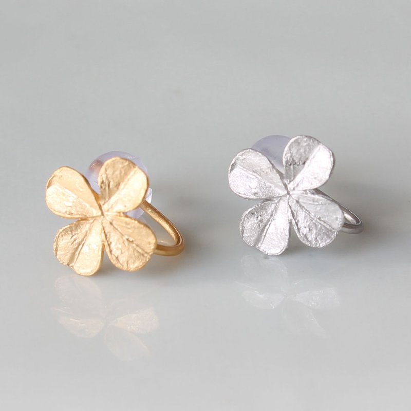 Clover ear cuff -sold as single- - Earrings & Clip-ons - Sterling Silver Gold