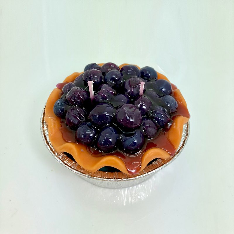 4 Inch Blueberry Pie Scented Candle - Candles & Candle Holders - Wax Gold