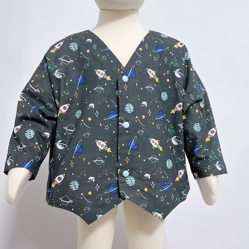 小城市薄外套-火箭宇宙 - 男/女童裝 - 棉．麻 綠色