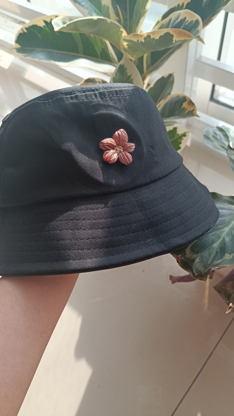 Pop out flower Bucket Hat - Other - Cotton & Hemp Black