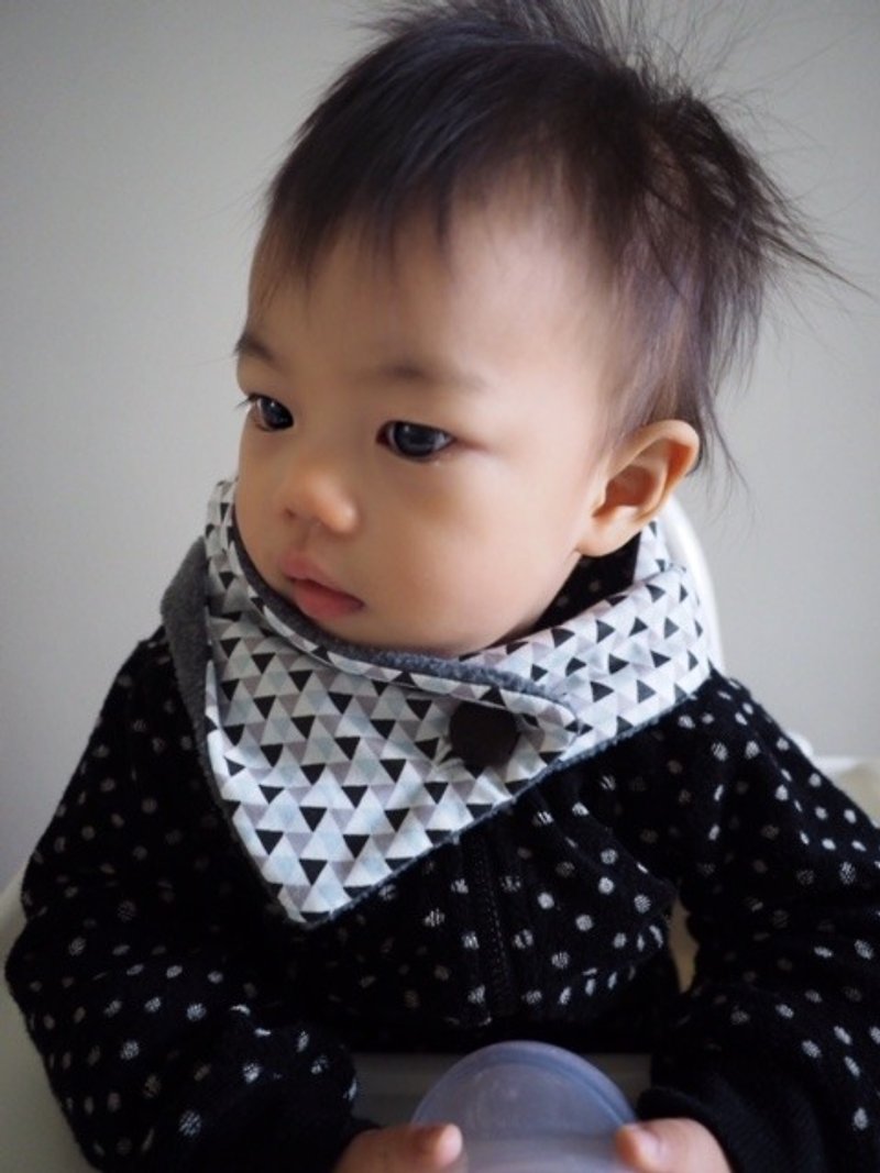 Gift idea: Black and Grey Nordic style baby/ kid scarf - อื่นๆ - ผ้าฝ้าย/ผ้าลินิน สีดำ